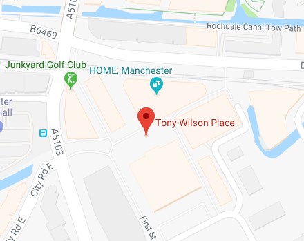Map of Tony Wilson Place, Manchester